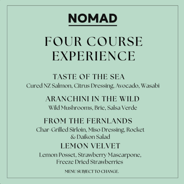 Nomad four course menu