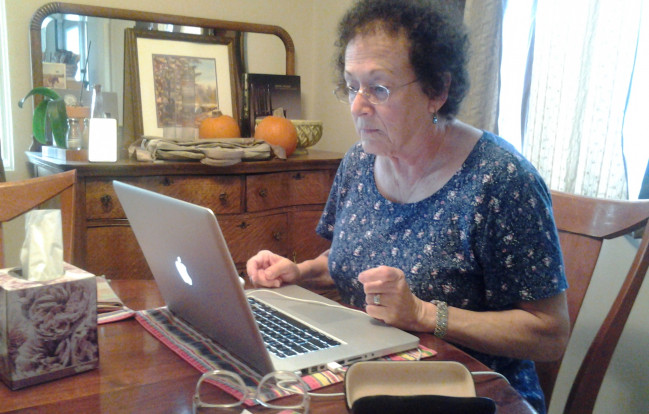 Elderly person using laptop KimSanDiego CC by nd2 v2.0