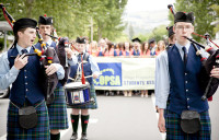 Graduation parade through central Dunedin to the Octagon