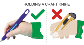 Holding a craft knife