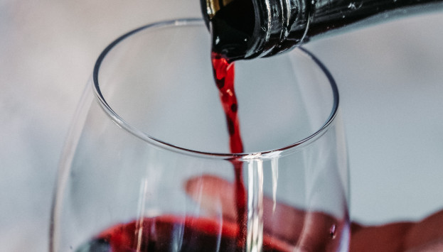 Pouring red wine