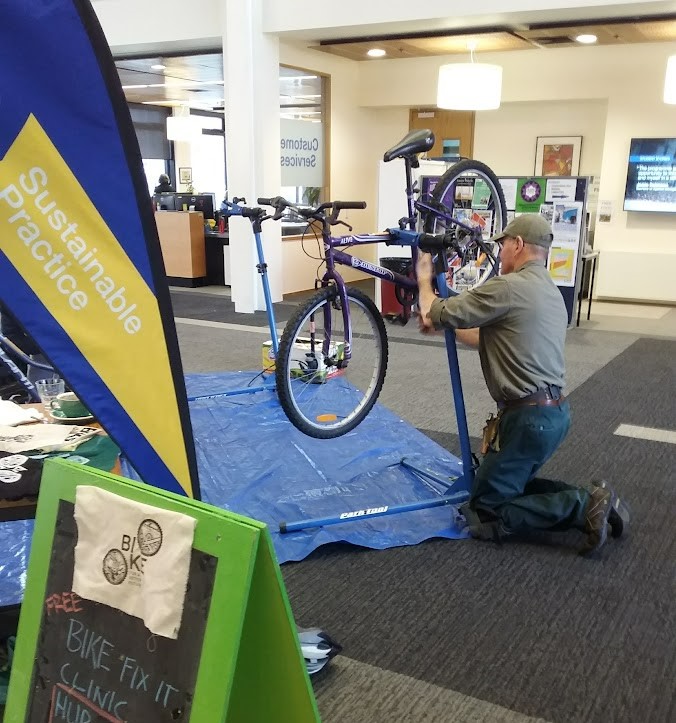 Free bike repair in The Hub Otago Polytechnic